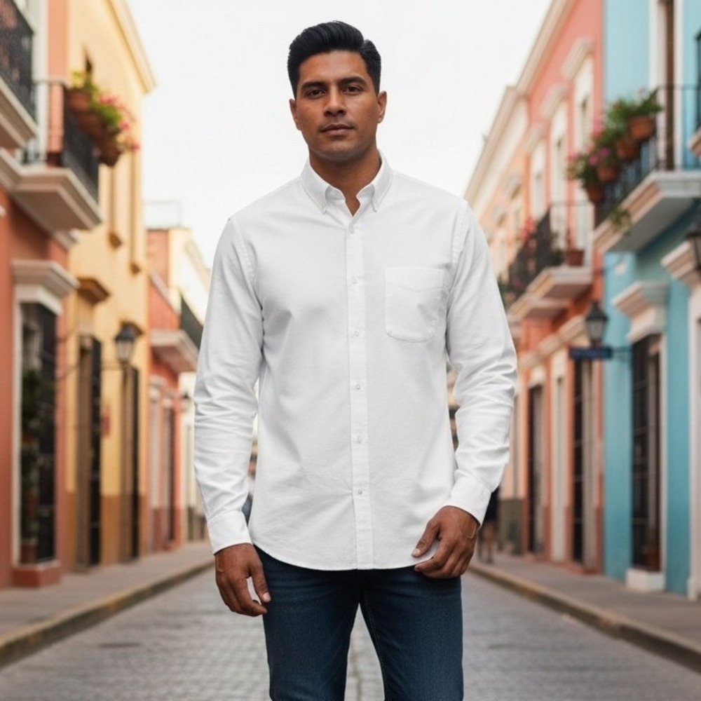 Stafford Dress Shirt Men 18 34-35 White Classic Wrinkle Free Button Down Pocket